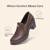 image:imageDREAM PAIRS Womens Low Chunky Block Heels Pumps Comfortable Slipon Heeled Loafers Dress Work Shoes for Office Business LOLADark Brown