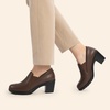 image:imageDREAM PAIRS Womens Low Chunky Block Heels Pumps Comfortable Slipon Heeled Loafers Dress Work Shoes for Office Business LOLADark Brown