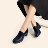 image:imageDREAM PAIRS Womens Low Chunky Block Heels Pumps Comfortable Slipon Heeled Loafers Dress Work Shoes for Office Business LOLADark Navy
