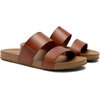 image:imageDREAM PAIRS Womens Open Toe Slides Sandals Comfortable Arch Support Footbed Two Strap Slipon Fashion Casual Beach Vacation Lightweight Flat Sandals Summer for WomenBrown