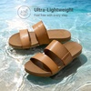 image:imageDREAM PAIRS Womens Open Toe Slides Sandals Comfortable Arch Support Footbed Two Strap Slipon Fashion Casual Beach Vacation Lightweight Flat Sandals Summer for WomenNatural