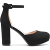image:imageDREAM PAIRS Womens Platform Chunky High Heels Closed Toe Block Ankle Strap Dress Bridal Party Wedding ShoesBlacknubuck