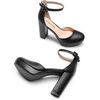 image:imageDREAM PAIRS Womens Platform Chunky High Heels Closed Toe Block Ankle Strap Dress Bridal Party Wedding ShoesBlackpu