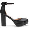 image:imageDREAM PAIRS Womens Platform Chunky High Heels Closed Toe Block Ankle Strap Dress Bridal Party Wedding ShoesBlackpu
