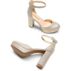 image:imageDREAM PAIRS Womens Platform Chunky High Heels Closed Toe Block Ankle Strap Dress Bridal Party Wedding ShoesGold