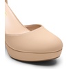 image:imageDREAM PAIRS Womens Platform Chunky High Heels Closed Toe Block Ankle Strap Dress Bridal Party Wedding ShoesNude