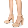 image:imageDREAM PAIRS Womens Platform Chunky High Heels Closed Toe Block Ankle Strap Dress Bridal Party Wedding ShoesNude