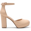 image:imageDREAM PAIRS Womens Platform Chunky High Heels Closed Toe Block Ankle Strap Dress Bridal Party Wedding ShoesNude