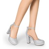 image:imageDREAM PAIRS Womens Platform Chunky High Heels Closed Toe Block Ankle Strap Dress Bridal Party Wedding ShoesSilver