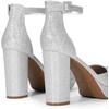 image:imageDREAM PAIRS Womens Platform Chunky High Heels Closed Toe Block Ankle Strap Dress Bridal Party Wedding ShoesSilver