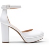 image:imageDREAM PAIRS Womens Platform Chunky High Heels Closed Toe Block Ankle Strap Dress Bridal Party Wedding ShoesWhite