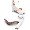 image:imageDREAM PAIRS Womens Platform Chunky High Heels Closed Toe Block Ankle Strap Dress Bridal Party Wedding ShoesWhite
