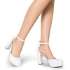 image:imageDREAM PAIRS Womens Platform Chunky High Heels Closed Toe Block Ankle Strap Dress Bridal Party Wedding ShoesWhite