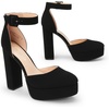 image:imageDREAM PAIRS Womens Platform High Chunky Heels Closed Toe Block Ankle Strap Dress Buckle Round Toe Wedding Party Comfortable Pumps ShoesBlacknubuck