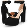 image:imageDREAM PAIRS Womens Platform High Chunky Heels Closed Toe Block Ankle Strap Dress Buckle Round Toe Wedding Party Comfortable Pumps ShoesBlacknubuck