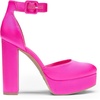 image:imageDREAM PAIRS Womens Platform High Chunky Heels Closed Toe Block Ankle Strap Dress Buckle Round Toe Wedding Party Comfortable Pumps ShoesHot Pinksatin