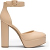 image:imageDREAM PAIRS Womens Platform High Chunky Heels Closed Toe Block Ankle Strap Dress Buckle Round Toe Wedding Party Comfortable Pumps ShoesNudepu