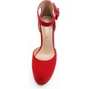 image:imageDREAM PAIRS Womens Platform High Chunky Heels Closed Toe Block Ankle Strap Dress Buckle Round Toe Wedding Party Comfortable Pumps ShoesRedsuede