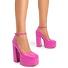 image:imageDREAM PAIRS Womens Platform High Heels Closed Toe Chunky Block Pumps Square Toe Ankle Strap Dress Fashion Party Y2K ShoesHot Pinkpat