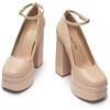 image:imageDREAM PAIRS Womens Platform High Heels Closed Toe Chunky Block Pumps Square Toe Ankle Strap Dress Fashion Party Y2K ShoesNudepu