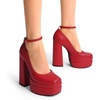 image:imageDREAM PAIRS Womens Platform High Heels Closed Toe Chunky Block Pumps Square Toe Ankle Strap Dress Fashion Party Y2K ShoesRedpu