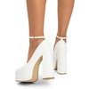image:imageDREAM PAIRS Womens Platform High Heels Closed Toe Chunky Block Pumps Square Toe Ankle Strap Dress Fashion Party Y2K ShoesWhitepu