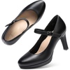 image:imageDREAM PAIRS Womens Pumps Close Toe Classic High Heels Round Toe Comfortable Low Platform Mary Jane Dress ShoesBlack