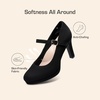 image:imageDREAM PAIRS Womens Pumps Close Toe Classic High Heels Round Toe Comfortable Low Platform Mary Jane Dress ShoesBlacksuede
