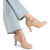 image:imageDREAM PAIRS Womens Pumps Close Toe Classic High Heels Round Toe Comfortable Low Platform Mary Jane Dress ShoesNude