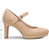 image:imageDREAM PAIRS Womens Pumps Close Toe Classic High Heels Round Toe Comfortable Low Platform Mary Jane Dress ShoesNude