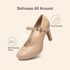 image:imageDREAM PAIRS Womens Pumps Close Toe Classic High Heels Round Toe Comfortable Low Platform Mary Jane Dress ShoesNude