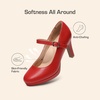 image:imageDREAM PAIRS Womens Pumps Close Toe Classic High Heels Round Toe Comfortable Low Platform Mary Jane Dress ShoesRedpu