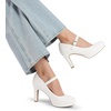 image:imageDREAM PAIRS Womens Pumps Close Toe Classic High Heels Round Toe Comfortable Low Platform Mary Jane Dress ShoesWhite