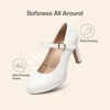 image:imageDREAM PAIRS Womens Pumps Close Toe Classic High Heels Round Toe Comfortable Low Platform Mary Jane Dress ShoesWhite