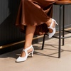 image:imageDREAM PAIRS Womens Pumps Closed Pointed Toe Kitten Heels Elegant Party Wedding Dress Shoes for WomenWhite