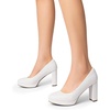 image:imageDREAM PAIRS Womens Pumps Closed Round Toe Chunky High Heels Platform Work Comfortable Dress Shoes for WomenWhitepu