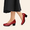 image:imageDREAM PAIRS Womens Pumps Low Chunky Block Closed Toe Shoes Work Comfortable Heels Round Toe DressRed