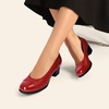 image:imageDREAM PAIRS Womens Pumps Low Chunky Block Closed Toe Shoes Work Comfortable Heels Round Toe DressRed