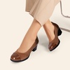 image:imageDREAM PAIRS Womens Pumps Low Chunky Block Closed Toe Shoes Work Comfortable Heels Round Toe DressTan