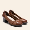 image:imageDREAM PAIRS Womens Pumps Low Chunky Block Closed Toe Shoes Work Comfortable Heels Round Toe DressTan