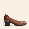image:imageDREAM PAIRS Womens Pumps Low Chunky Block Closed Toe Shoes Work Comfortable Heels Round Toe DressTan