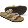 image:imageDREAM PAIRS Womens Slides Soft Cork Footbed Sandals Comfortable Walking Slipon Flat Sandals Arch Support Adjustable Buckle Braided Straps SlippersBeige