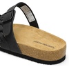 image:imageDREAM PAIRS Womens Slides Soft Cork Footbed Sandals Comfortable Walking Slipon Flat Sandals Arch Support Adjustable Buckle Braided Straps SlippersBlack