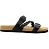 image:imageDREAM PAIRS Womens Slides Soft Cork Footbed Sandals Comfortable Walking Slipon Flat Sandals Arch Support Adjustable Buckle Braided Straps SlippersBlack