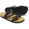 image:imageDREAM PAIRS Womens Slides Soft Cork Footbed Sandals Comfortable Walking Slipon Flat Sandals Arch Support Adjustable Buckle Braided Straps SlippersBlack