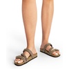 image:imageDREAM PAIRS Womens Slides Soft Cork Footbed Sandals Comfortable Walking Slipon Flat Sandals Arch Support Adjustable Buckle Braided Straps SlippersBrown