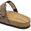 image:imageDREAM PAIRS Womens Slides Soft Cork Footbed Sandals Comfortable Walking Slipon Flat Sandals Arch Support Adjustable Buckle Braided Straps SlippersBrown