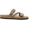 image:imageDREAM PAIRS Womens Slides Soft Cork Footbed Sandals Comfortable Walking Slipon Flat Sandals Arch Support Adjustable Buckle Braided Straps SlippersBrown