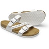 image:imageDREAM PAIRS Womens Slides Soft Cork Footbed Sandals Comfortable Walking Slipon Flat Sandals Arch Support Adjustable Buckle Braided Straps SlippersWhite