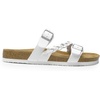 image:imageDREAM PAIRS Womens Slides Soft Cork Footbed Sandals Comfortable Walking Slipon Flat Sandals Arch Support Adjustable Buckle Braided Straps SlippersWhite